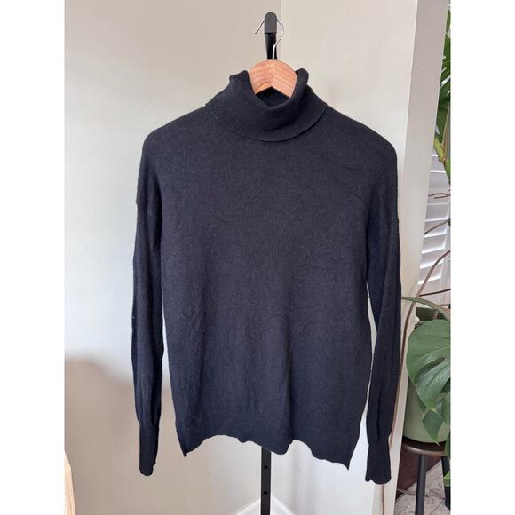 Nordstrom Womens Black Cashmere Turtleneck Sweater - Picture 1 of 4
